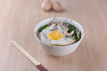 Chinese egg noddle food on the table
