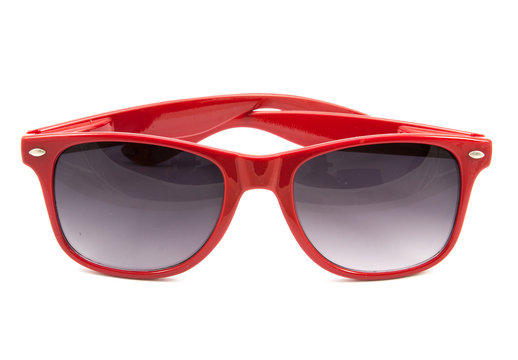 red sunglasses  isolated