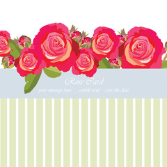 Delicate Pink Roses bouquet card. Vector rose flower for background greeting cards and invitations of the wedding, birthday, Valentine's Day, Mother's Day