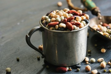 Soup Mix / Mixed legumes, selective focus