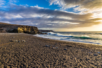 Sunset On The Beach-Ajuy,Fuerteventura,Canary Islands, Spain