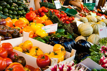 colorful fresh vegetables market in France - 117993045