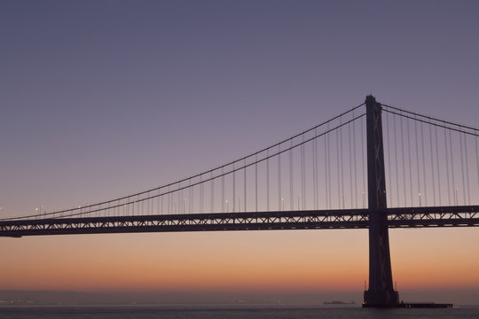 Silhouette Of Suspension Bridge