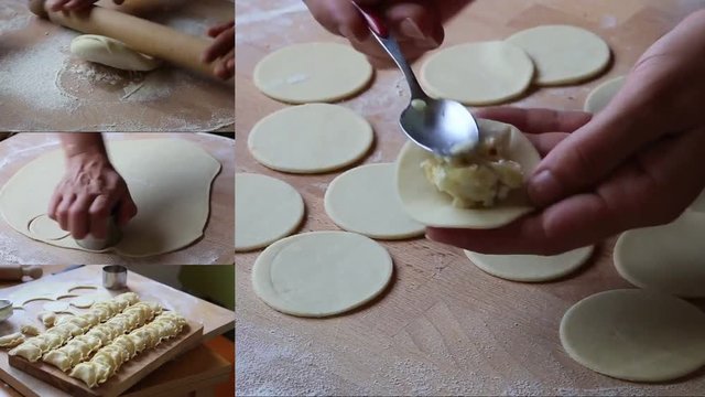 preparation dumplings video collage