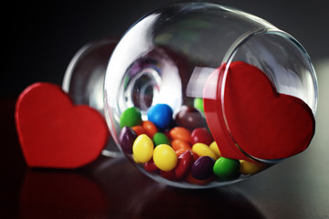 candy dragee in glass