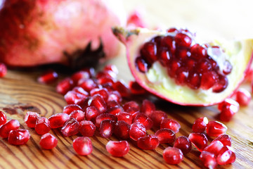 pomegranate seed wood background