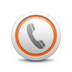 Phone – Light gray button with reflection & orange