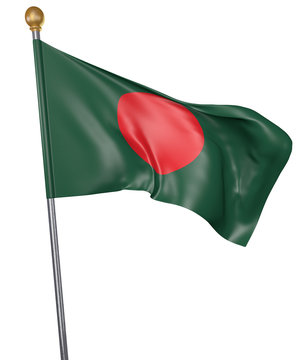 National flag for country of Bangladesh isolated on white background, 3D rendering