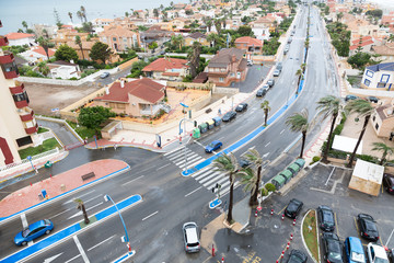 San Javier La Manga, Spain - SEPTEMBER 2015: City top view