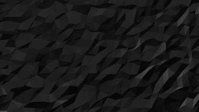 Abstract Black Fluid Low Poly Pattern, seamless looping Background Pattern Motion Design