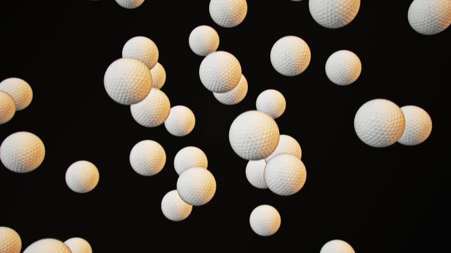 Looping golf ball animation floating in an empty space.