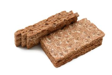 healthy crispy bread on a white background