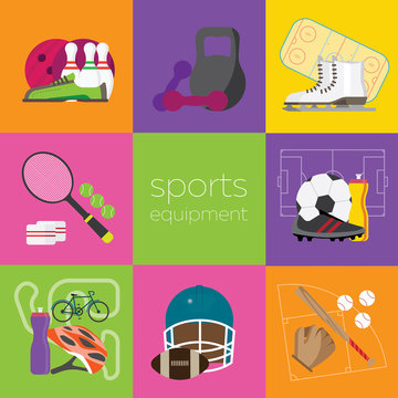 composition with sports equipment