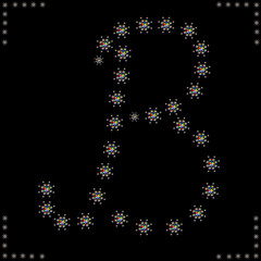 Letter B on black background