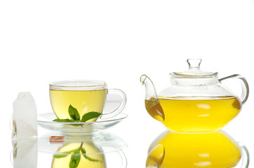 Glass cup of tea