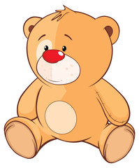 Illustration of a Stuffed Toy Bear Cub . Cartoon Character 
