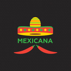 Hot Mexicano Chili Pepper Logo template. Mexican Fast food logotype