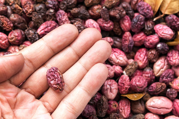 Fruits kept dried naturally