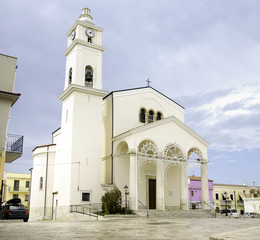 Fototapeta na wymiar Lesina Gargano Puglia Italy white church annunziata