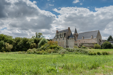 Fototapeta na wymiar Stock Photo - Dovecot and XIIth-XIVth century Priory, Le Louroux, Touraine, France