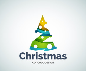 Vector Christmas tree logo template