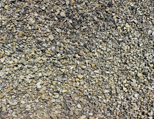 Fragment of the gravel road - top view