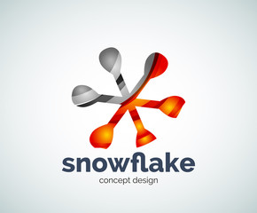 Vector Christmas snowflake logo template