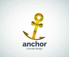 Obraz premium Vector ship anchor logo template