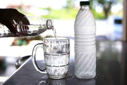 cool water in plastic bottle 