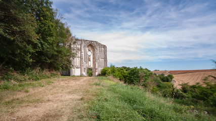 Fototapeta na wymiar Old church and abbey ruins in the Loire Valley, France,