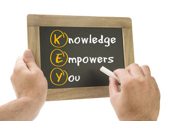 Knowledge Empowers You (KEY) write on board