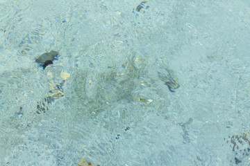 The surface of the water in the hot springs of mineral water wit