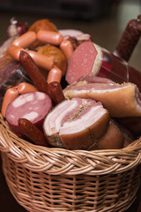 Variety of sausage products