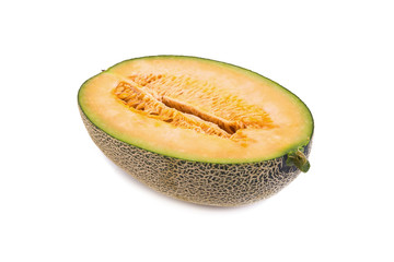 cantaloupe melon on white background