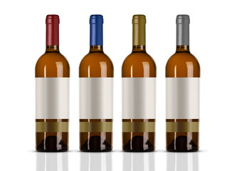 Wine Bottle with white label