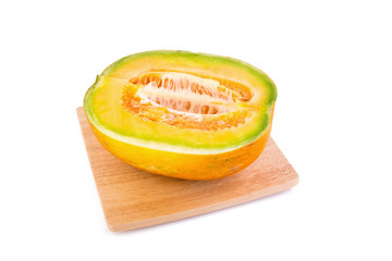 honeydew melon on white background