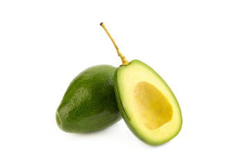 Avocado slices isolated on a white background