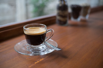 hot espresso coffee shot.