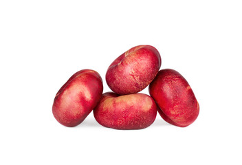 Fresh flat  nectarines on a white background