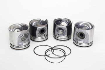 auto piston parts white background isolated