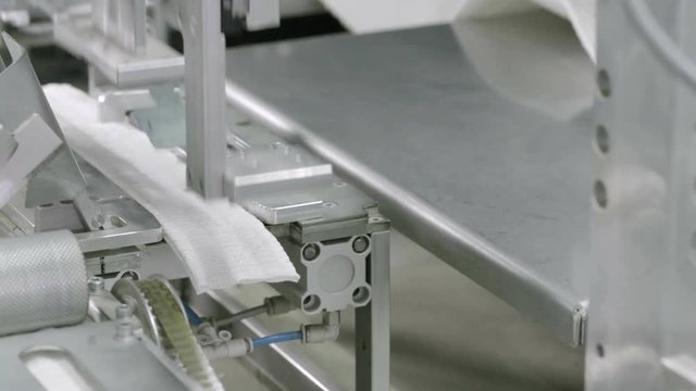 Machine producing in the textile factory
