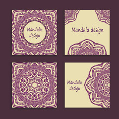 Template Set of traditional flyer pages ornament illustration concept. Vintage art. Vector decorative retro greeting card or invitation design.