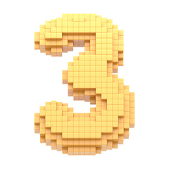 Obraz premium 3d pixel font. 