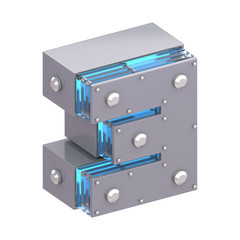 Obraz premium futuristic font with blue light. 