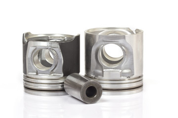 auto piston parts white background isolated