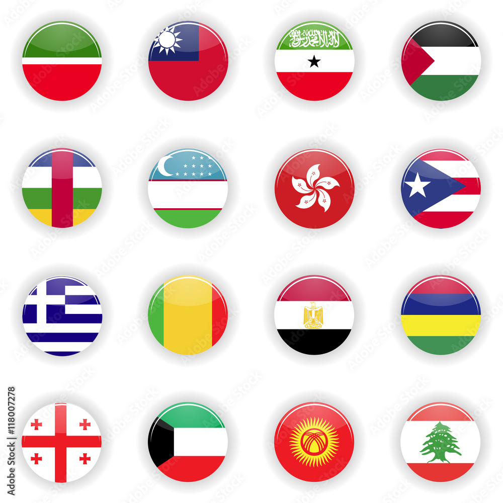 Poster flags set. universal flags set to use for web and mobile ui vector illustration