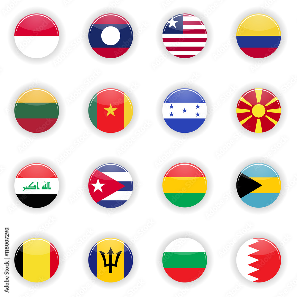 Poster flags set. universal flags set to use for web and mobile ui vector illustration