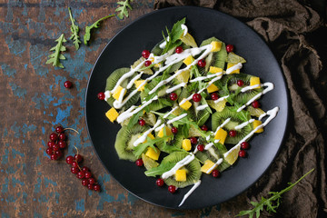 Fruit salad with yogurt