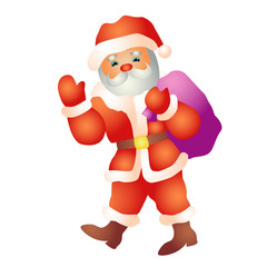 Santa goes with a bag