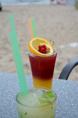 Mojito and sex on the beach cocktails